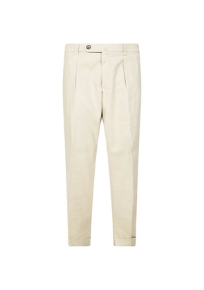 Berwich pleated turn-up trousers - Neutrals