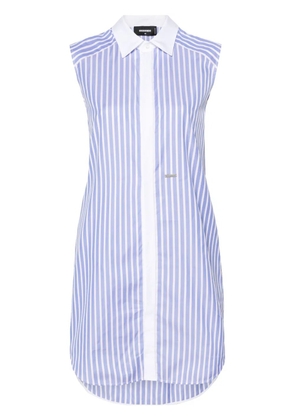 DSQUARED2 knotted-sleeves striped shirtdress - Blue