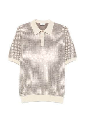 gallia check-pattern short-sleeve polo shirt - Neutrals
