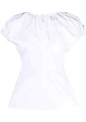 Jil Sander puff-sleeve cotton top - White