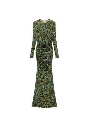 Blumarine long-sleeve ruched maxi dress - Green