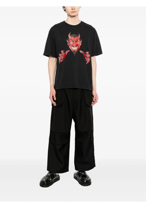 Melt graphic-print round neck T-shirt - Black