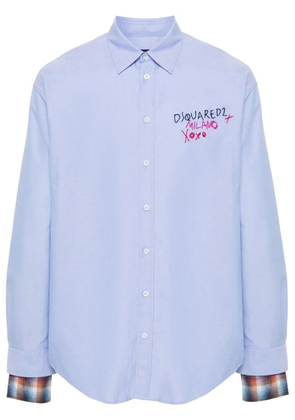 DSQUARED2 logo-embroidered shirt - Blue