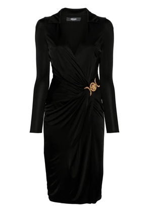Versace Medusa-plaque jersey midi dress - Black