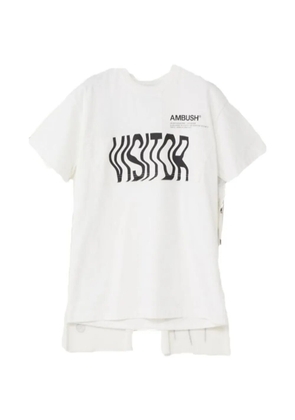 AMBUSH slogan-print cape T-shirt - White