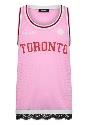 DSQUARED2 lace-trim jersey tank top - Pink