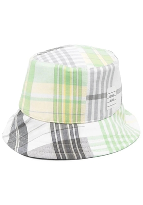 Thom Browne checked cotton bucket hat - Grey