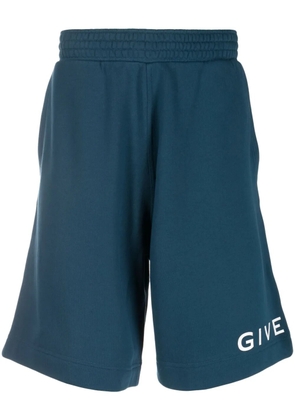 Givenchy logo-print jersey track shorts - Blue