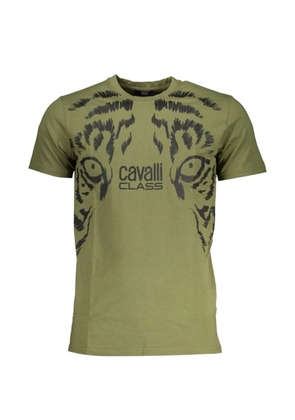 Cavalli Class tiger-eyes graphic-print T-shirt - Green