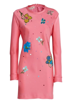 Marni floral sequin-embellished mini dress - Pink