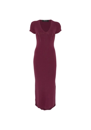 Federica Tosi ribbed V-neck midi dress - Purple