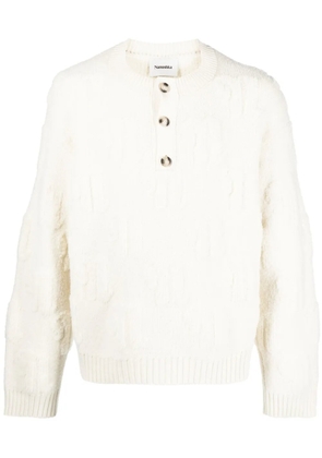 Nanushka raised-logo crew-neck jumper - Neutrals