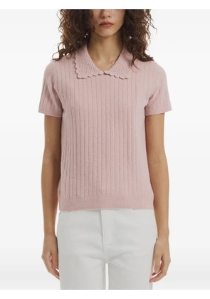 Crush Collection peter pan collar knit T-shirt - Pink