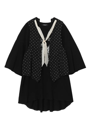 Undercover star print tie top - Black