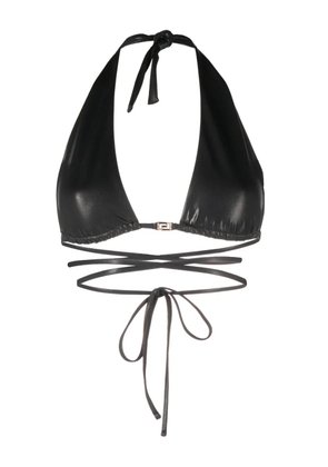 Versace Greca-detailed triangle bikini top - Black
