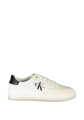 Calvin Klein monogram lace-up sneakers - White