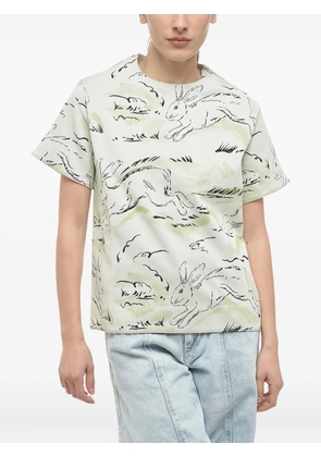 Jil Sander rabbit-print T-shirt - Green