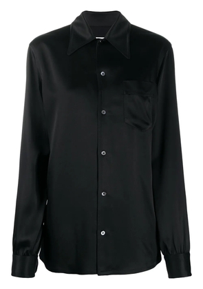 Maison Margiela satin long-sleeve shirt - Black