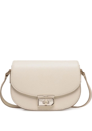 Bally embossed leather clasp bag - White