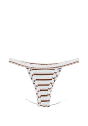 Frankies Bikinis stripe-pattern bikini bottoms - Blue
