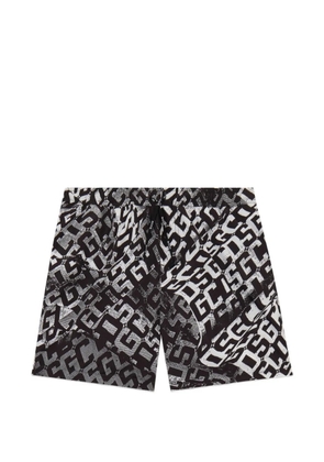 GCDS monogram-pattern swim shorts - Black