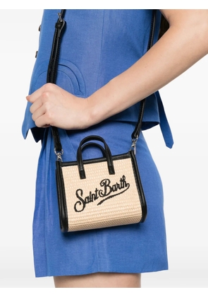 MC2 Saint Barth logo-embroidered woven tote bag - Neutrals
