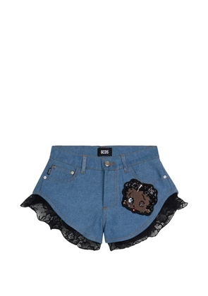 GCDS Betty Boop denim shorts - Blue