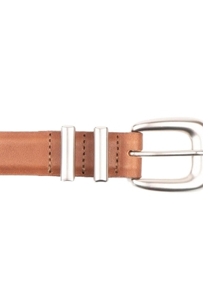 Naked and Famous Jessie leather metal-tip belt - Brown