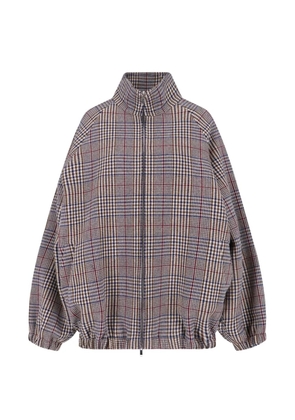 The Frankie Shop Baxter plaid-pattern bomber jacket - Grey