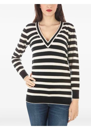 Fred Perry striped V-neck sweater - Black