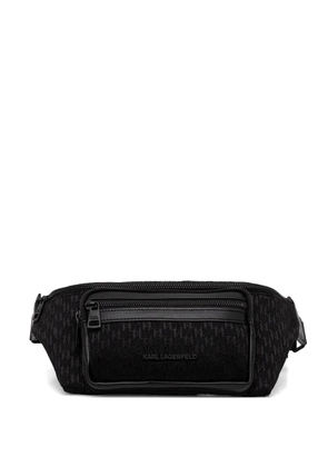 Karl Lagerfeld monogram-pattern logo-lettering belt bag - Black