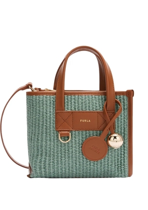 Furla Divide It Mini woven tote bag - Green