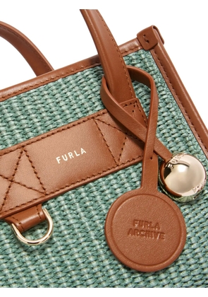 Furla Divide It Mini woven tote bag - Green