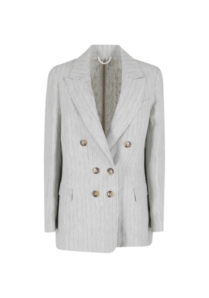 Kiltie pinstripe double-breasted blazer - Grey