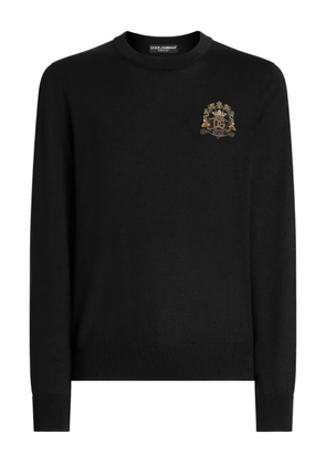 Dolce & Gabbana logo-appliqué sweater - Black