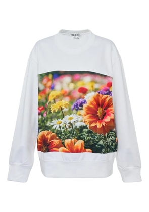 Comme Des Garçons Comme Des Garçons floral-print sweater - White