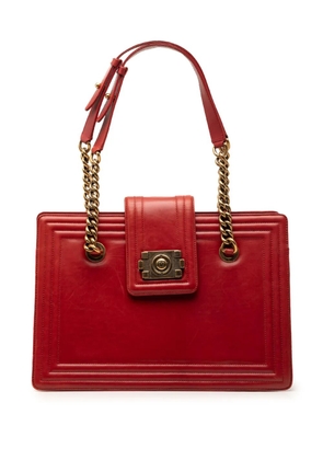 CHANEL Pre-Owned 2011 Small Calfskin Boy Jetsetter Shopping tote bag - Red