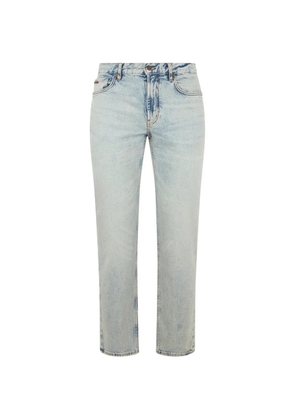 Emporio Armani acid-wash logo-plaque jeans - Blue