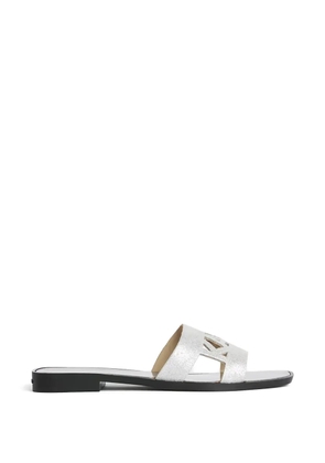 Karl Lagerfeld glitter-effect slides - Silver