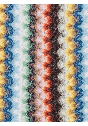 Missoni zigzag-knit fringed scarf - White