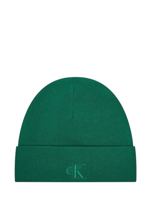 Calvin Klein logo-embroidered beanie hat - Green