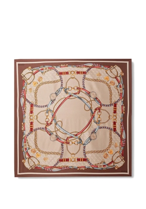 GUESS USA Kefiah 4G chain-print scarf - Neutrals