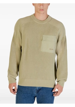 BOSS Kalamaro long-sleeve pocket sweater - Green
