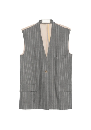 LITKOVSKA pinstriped sheer-panel gilet - Grey