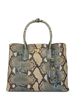 Prada Pre-Owned Large Roccia Python leather tote bag - Blue