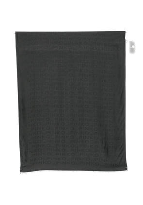 PINKO logo frayed scarf - Black