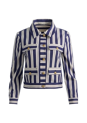 alice + olivia Alex striped boxy jacket - Blue