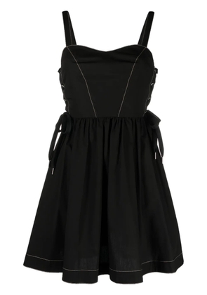 PINKO lace-up cotton minidress - Black