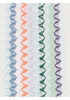 Missoni zigzag-knit fringed scarf - White