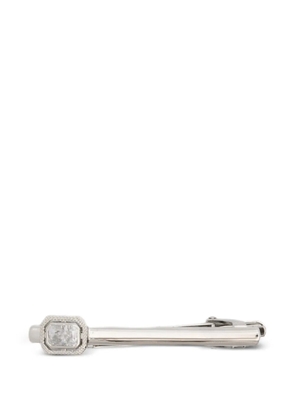 Tateossian Halo Rectangular crystal-embellished tie clip - Silver
